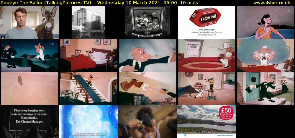 Popeye The Sailor (TalkingPictures TV) Wednesday 10 March 2021 06:00 - 06:10