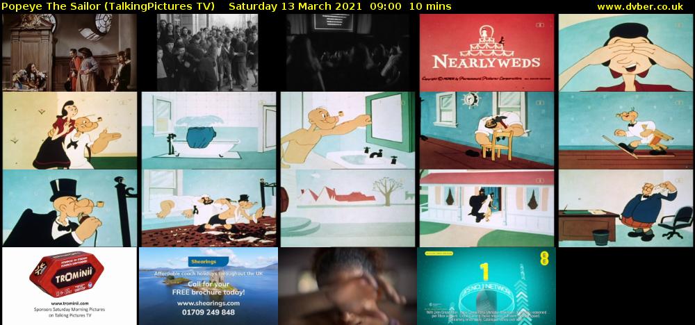 Popeye The Sailor (TalkingPictures TV) Saturday 13 March 2021 09:00 - 09:10