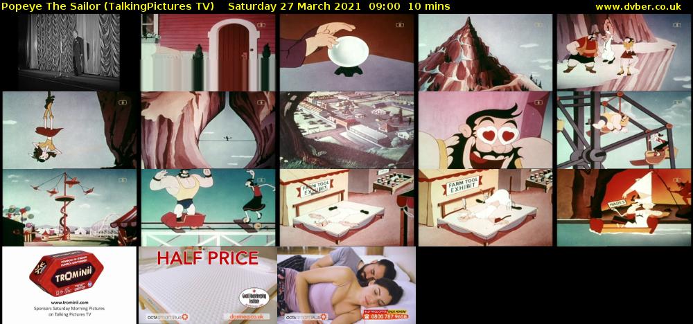 Popeye The Sailor (TalkingPictures TV) Saturday 27 March 2021 09:00 - 09:10