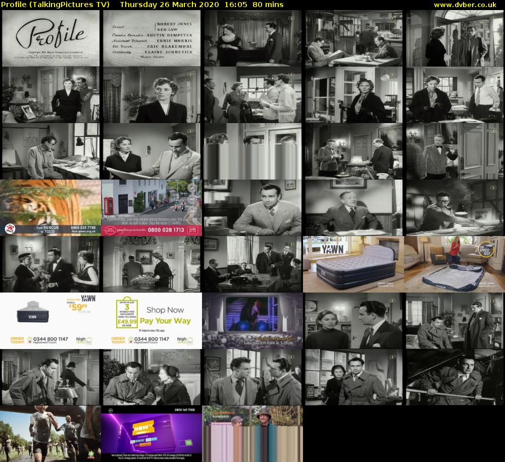 Profile (TalkingPictures TV) Thursday 26 March 2020 16:05 - 17:25