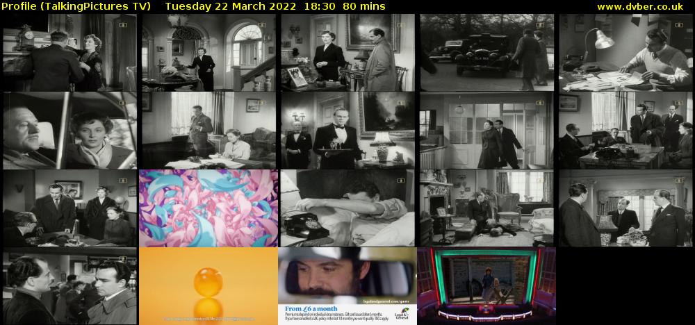 Profile (TalkingPictures TV) Tuesday 22 March 2022 18:30 - 19:50