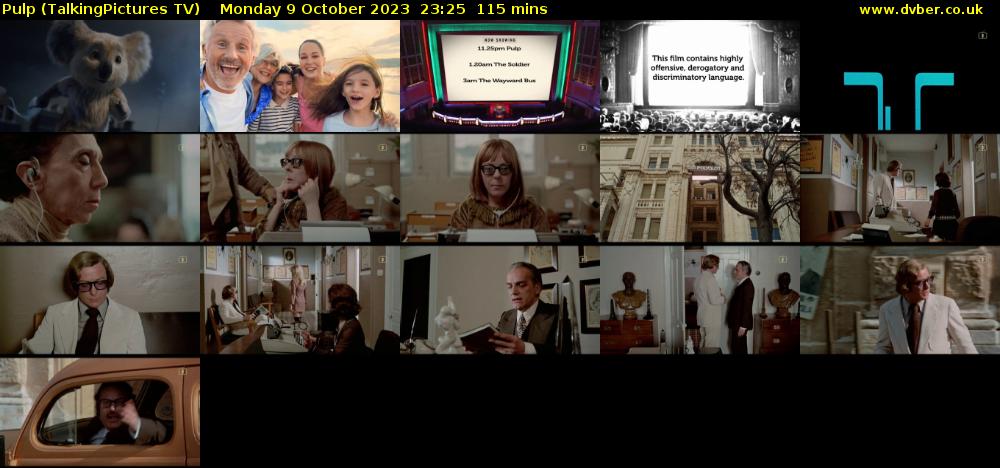 Pulp (TalkingPictures TV) Monday 9 October 2023 23:25 - 01:20