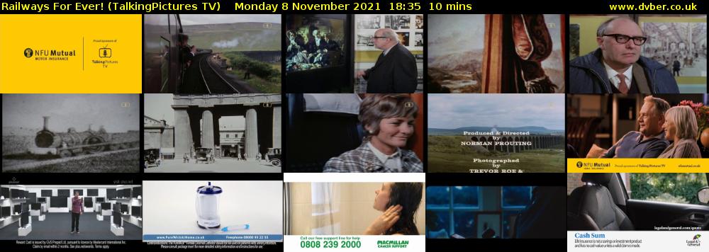 Railways For Ever! (TalkingPictures TV) Monday 8 November 2021 18:35 - 18:45