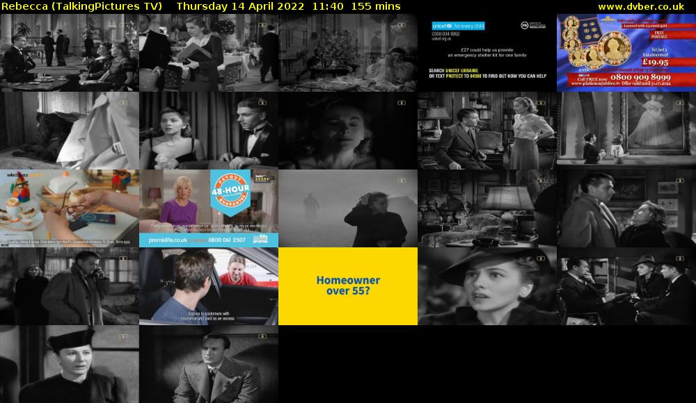Rebecca (TalkingPictures TV) Thursday 14 April 2022 11:40 - 14:15