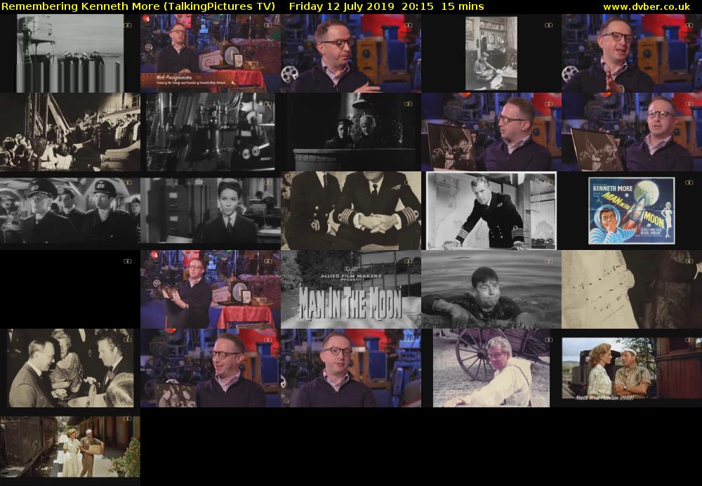 Remembering Kenneth More (TalkingPictures TV) Friday 12 July 2019 20:15 - 20:30