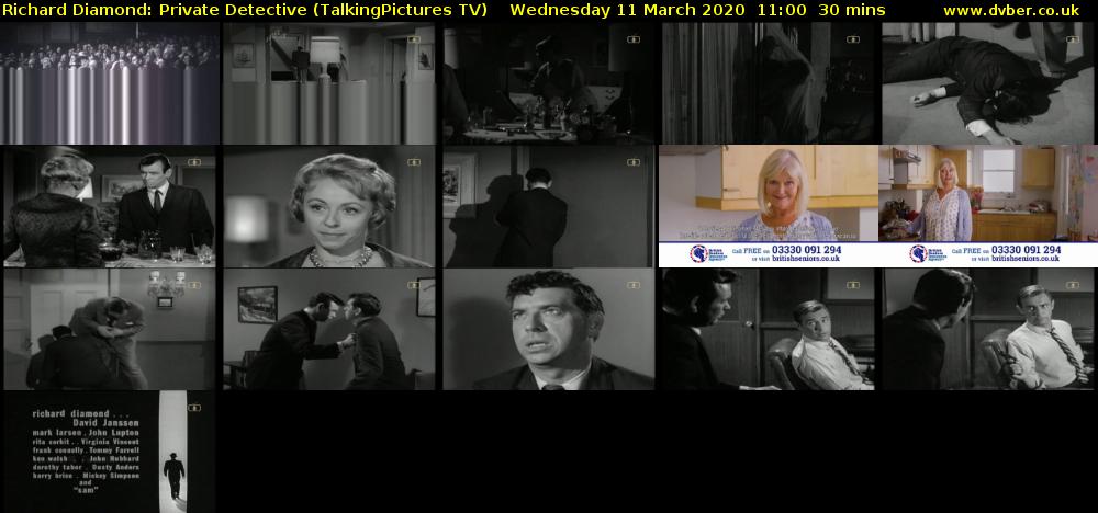 Richard Diamond: Private Detective (TalkingPictures TV) Wednesday 11 March 2020 11:00 - 11:30
