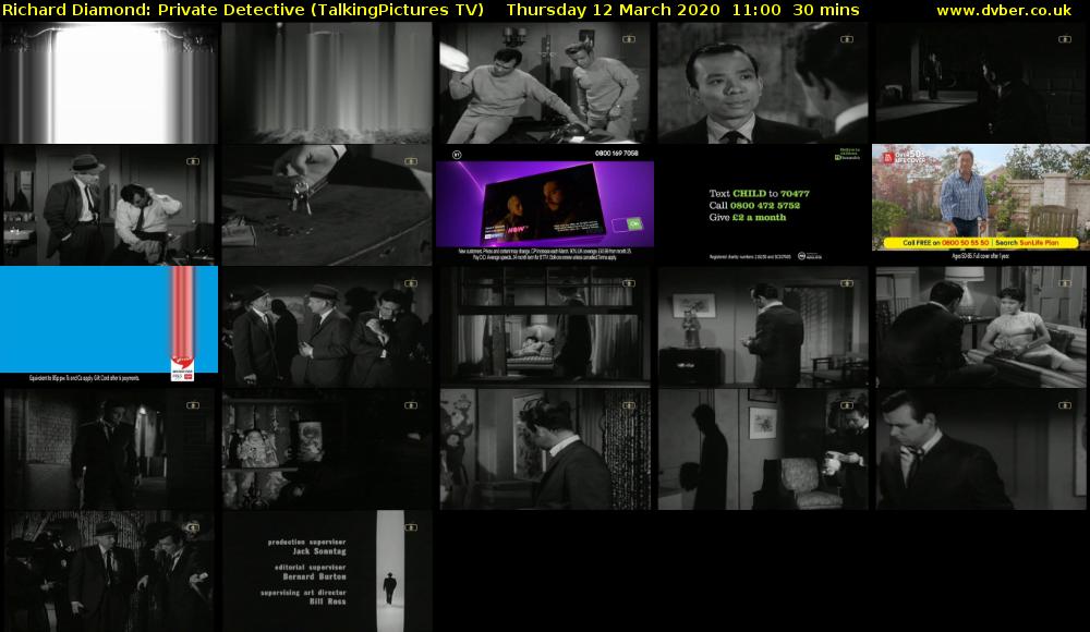 Richard Diamond: Private Detective (TalkingPictures TV) Thursday 12 March 2020 11:00 - 11:30