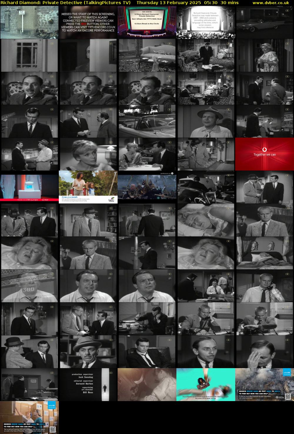 Richard Diamond: Private Detective (TalkingPictures TV) Thursday 13 February 2025 05:30 - 06:00