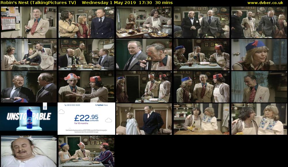 Robin's Nest (TalkingPictures TV) Wednesday 1 May 2019 17:30 - 18:00