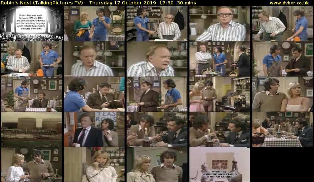 Robin's Nest (TalkingPictures TV) Thursday 17 October 2019 17:30 - 18:00