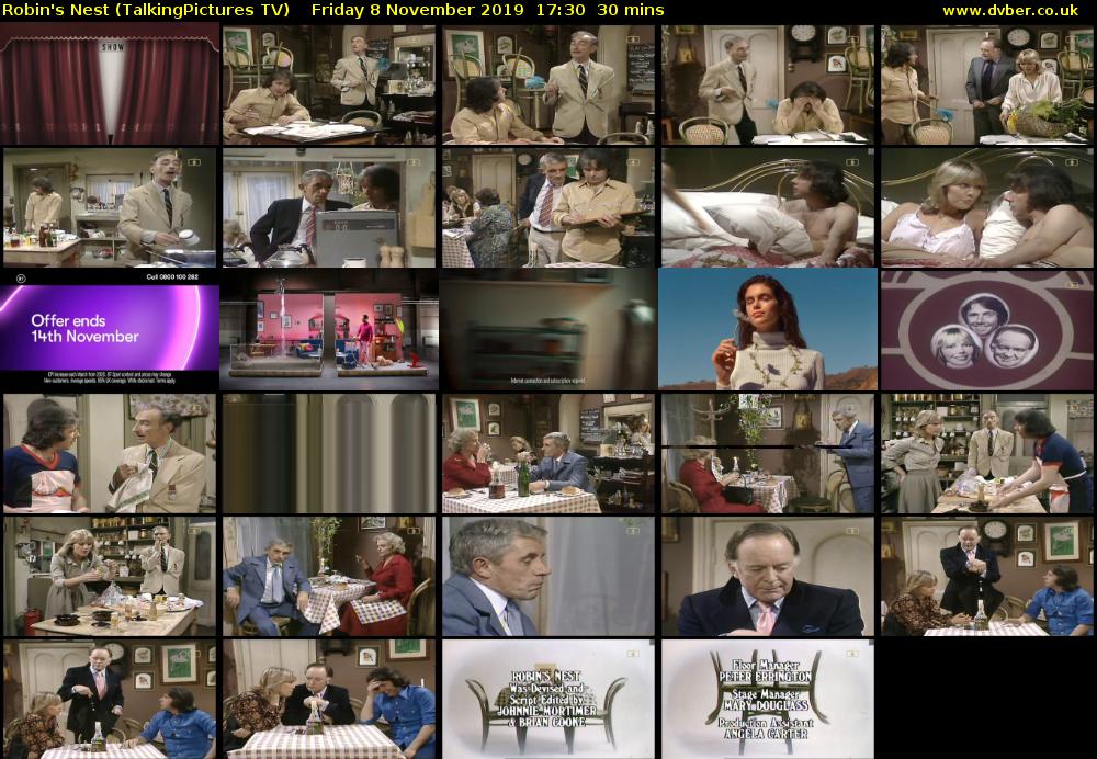 Robin's Nest (TalkingPictures TV) Friday 8 November 2019 17:30 - 18:00