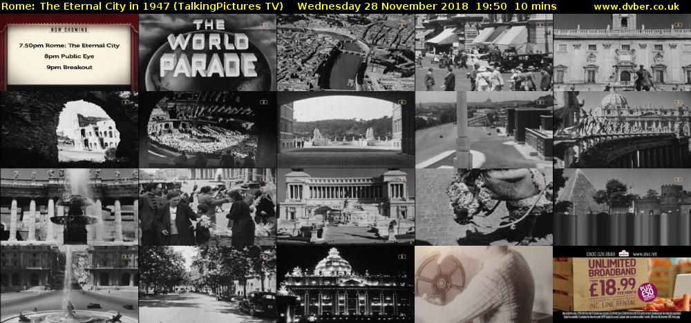 Rome: The Eternal City in 1947 (TalkingPictures TV) Wednesday 28 November 2018 19:50 - 20:00