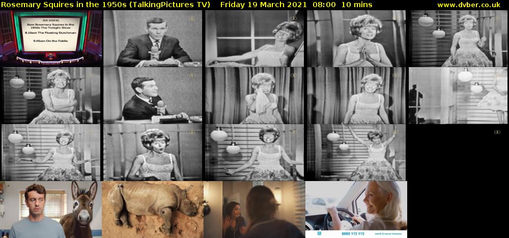 Rosemary Squires in the 1950s (TalkingPictures TV) Friday 19 March 2021 08:00 - 08:10