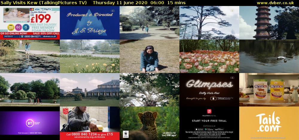 Sally Visits Kew (TalkingPictures TV) Thursday 11 June 2020 06:00 - 06:15