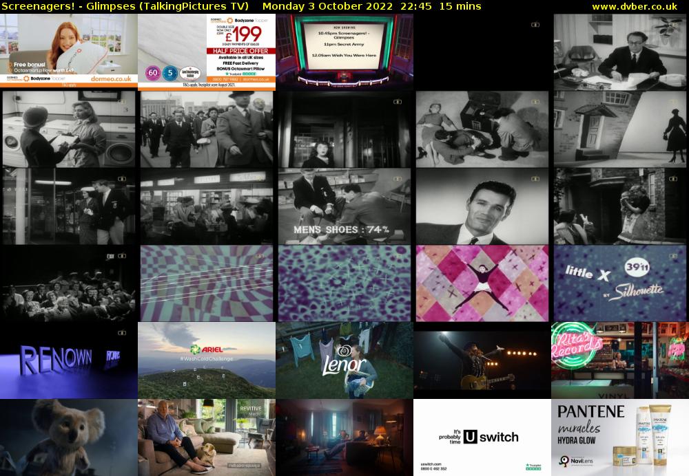 Screenagers! - Glimpses (TalkingPictures TV) Monday 3 October 2022 22:45 - 23:00