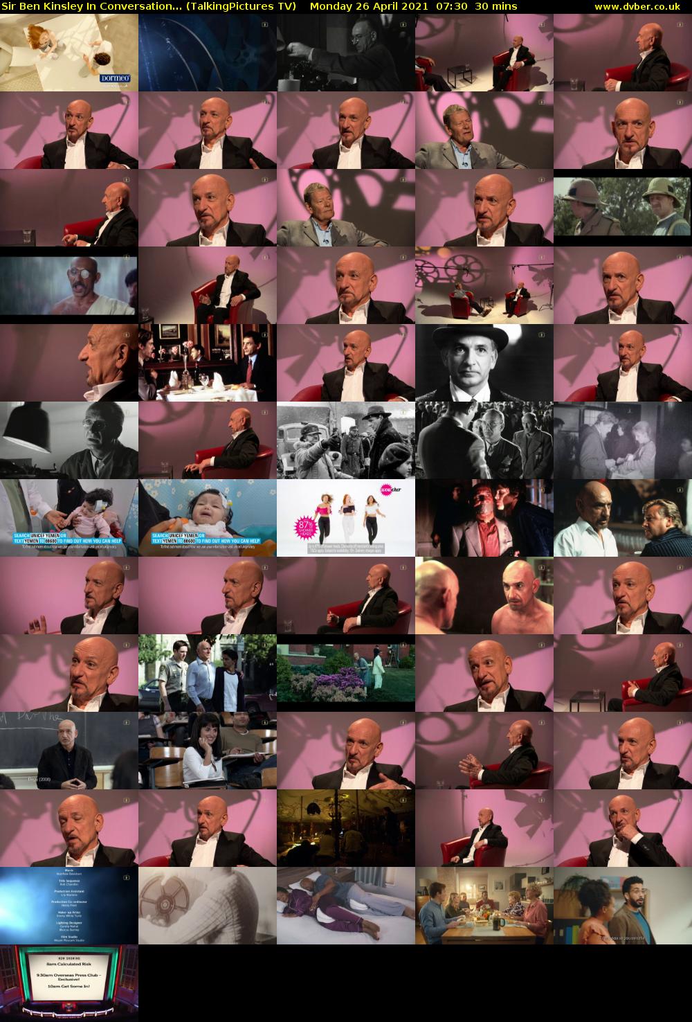 Sir Ben Kinsley In Conversation... (TalkingPictures TV) Monday 26 April 2021 07:30 - 08:00