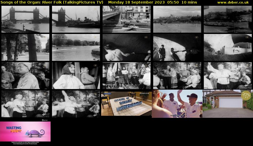 Songs of the Organ: River Folk (TalkingPictures TV) Monday 18 September 2023 05:50 - 06:00