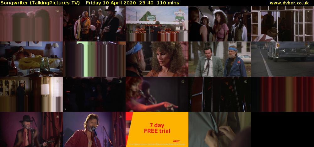 Songwriter (TalkingPictures TV) Friday 10 April 2020 23:40 - 01:30