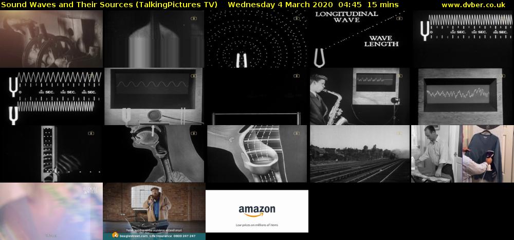 Sound Waves and Their Sources (TalkingPictures TV) Wednesday 4 March 2020 04:45 - 05:00