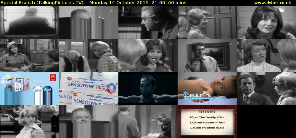 Special Branch (TalkingPictures TV) Monday 14 October 2019 21:00 - 22:00