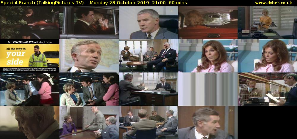 Special Branch (TalkingPictures TV) Monday 28 October 2019 21:00 - 22:00