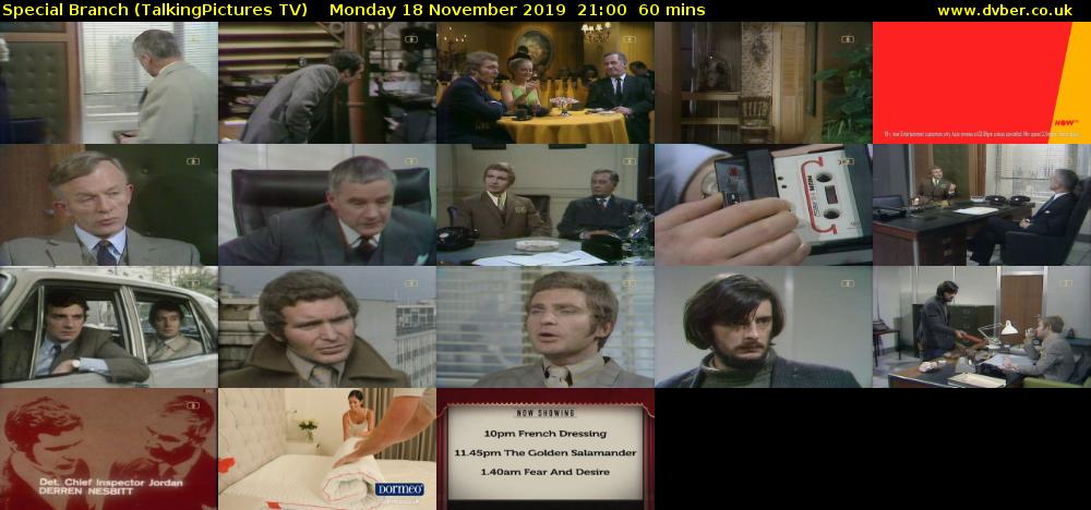 Special Branch (TalkingPictures TV) Monday 18 November 2019 21:00 - 22:00
