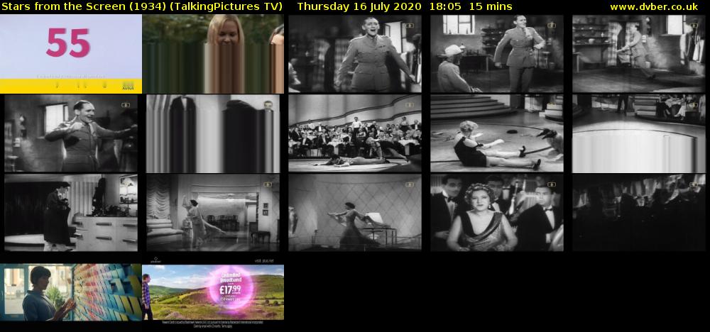 Stars from the Screen (1934) (TalkingPictures TV) Thursday 16 July 2020 18:05 - 18:20