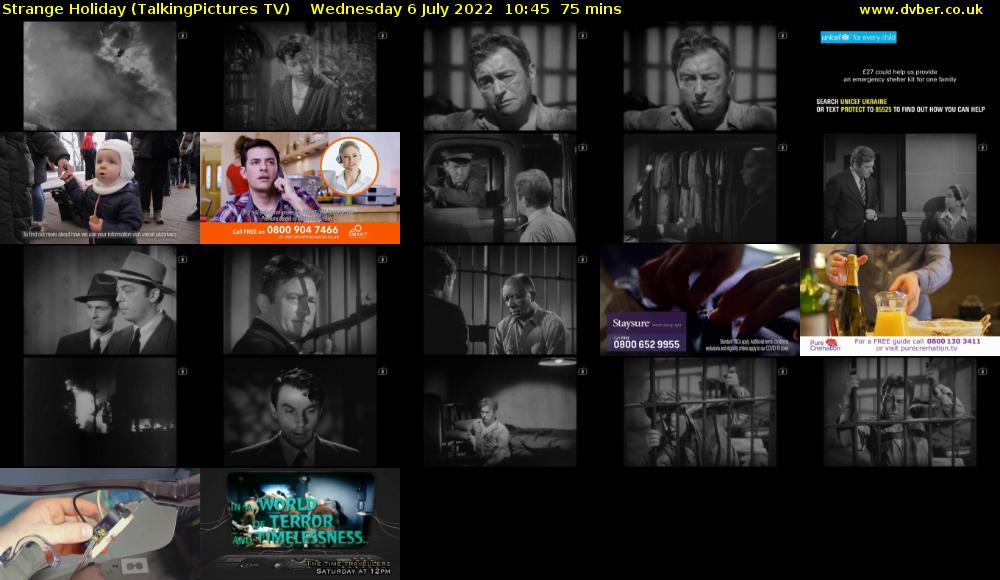 Strange Holiday (TalkingPictures TV) Wednesday 6 July 2022 10:45 - 12:00