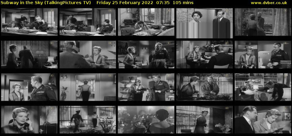Subway in the Sky (TalkingPictures TV) Friday 25 February 2022 07:35 - 09:20