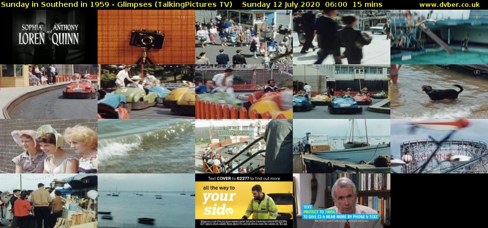 Sunday in Southend in 1959 - Glimpses (TalkingPictures TV) Sunday 12 July 2020 06:00 - 06:15