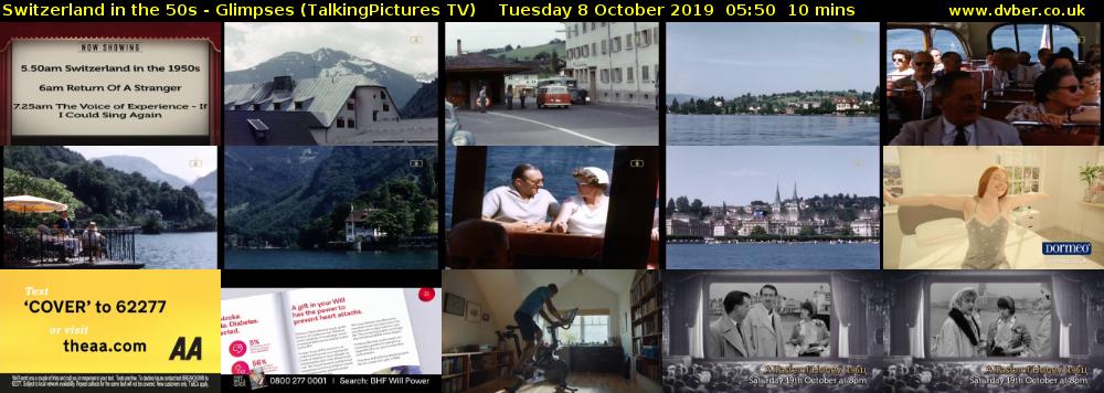Switzerland in the 50s - Glimpses (TalkingPictures TV) Tuesday 8 October 2019 05:50 - 06:00