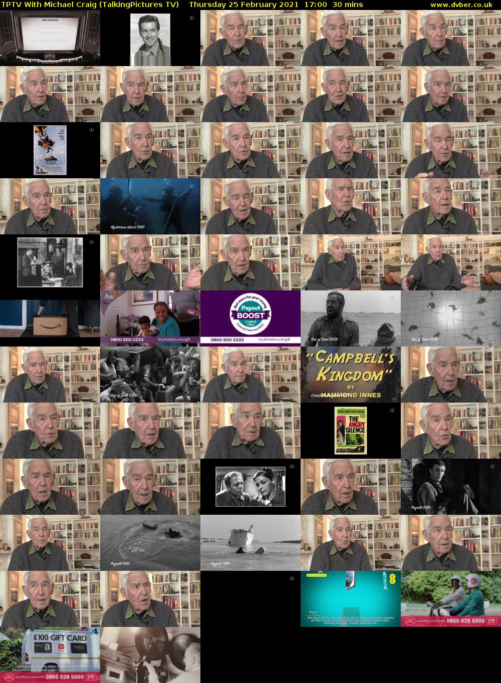 TPTV With Michael Craig (TalkingPictures TV) Thursday 25 February 2021 17:00 - 17:30