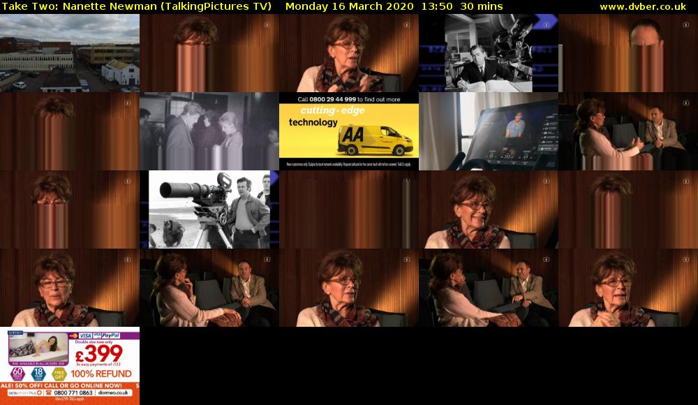 Take Two: Nanette Newman (TalkingPictures TV) Monday 16 March 2020 13:50 - 14:20