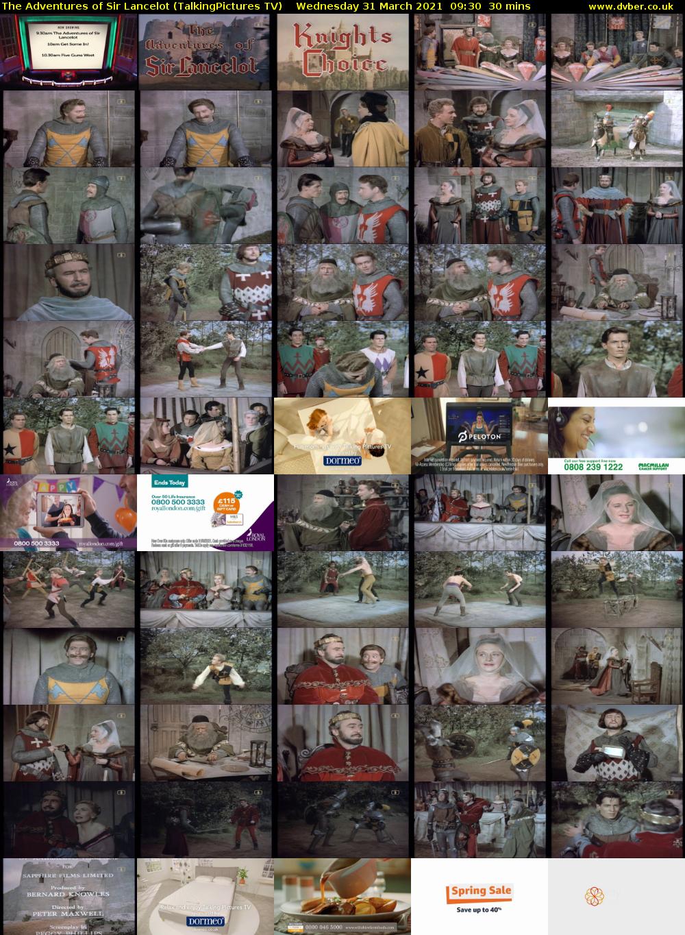 The Adventures of Sir Lancelot (TalkingPictures TV) Wednesday 31 March 2021 09:30 - 10:00