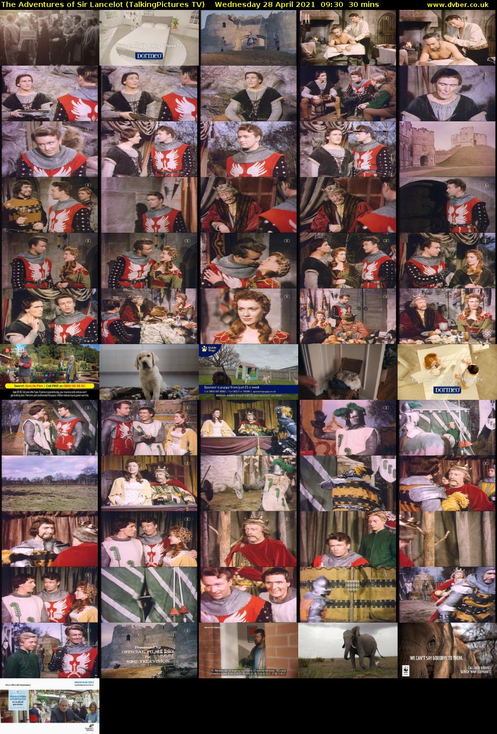 The Adventures of Sir Lancelot (TalkingPictures TV) Wednesday 28 April 2021 09:30 - 10:00