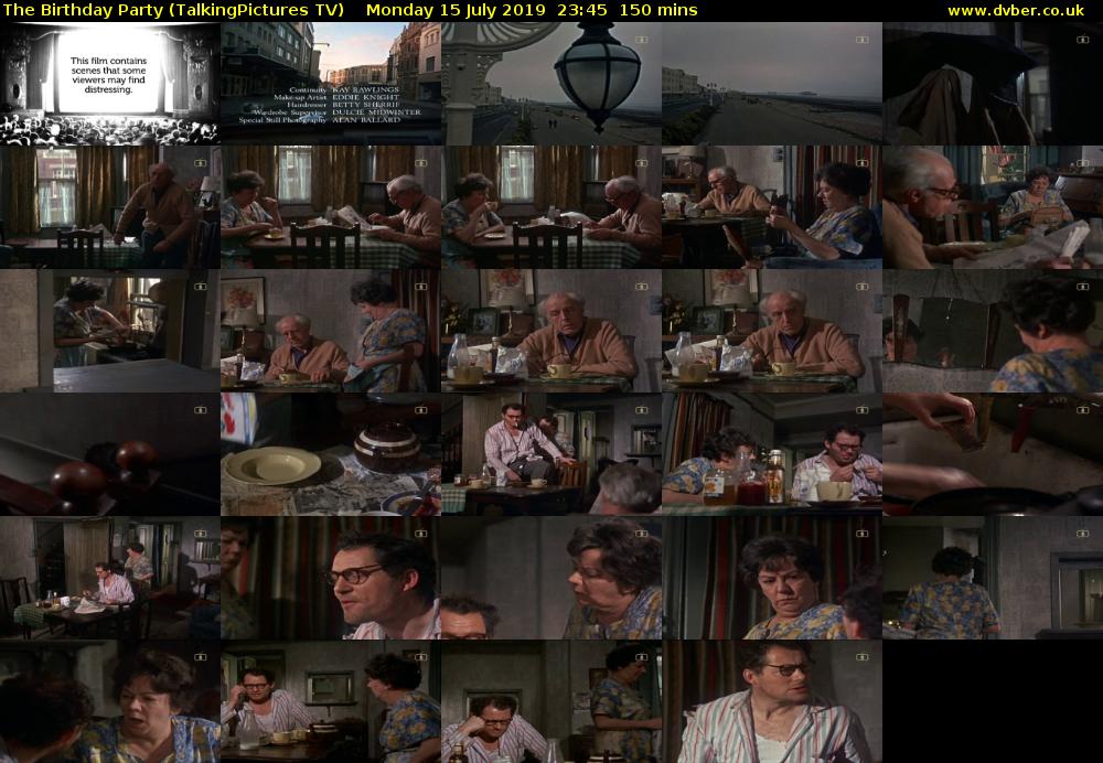 The Birthday Party (TalkingPictures TV) Monday 15 July 2019 23:45 - 02:15