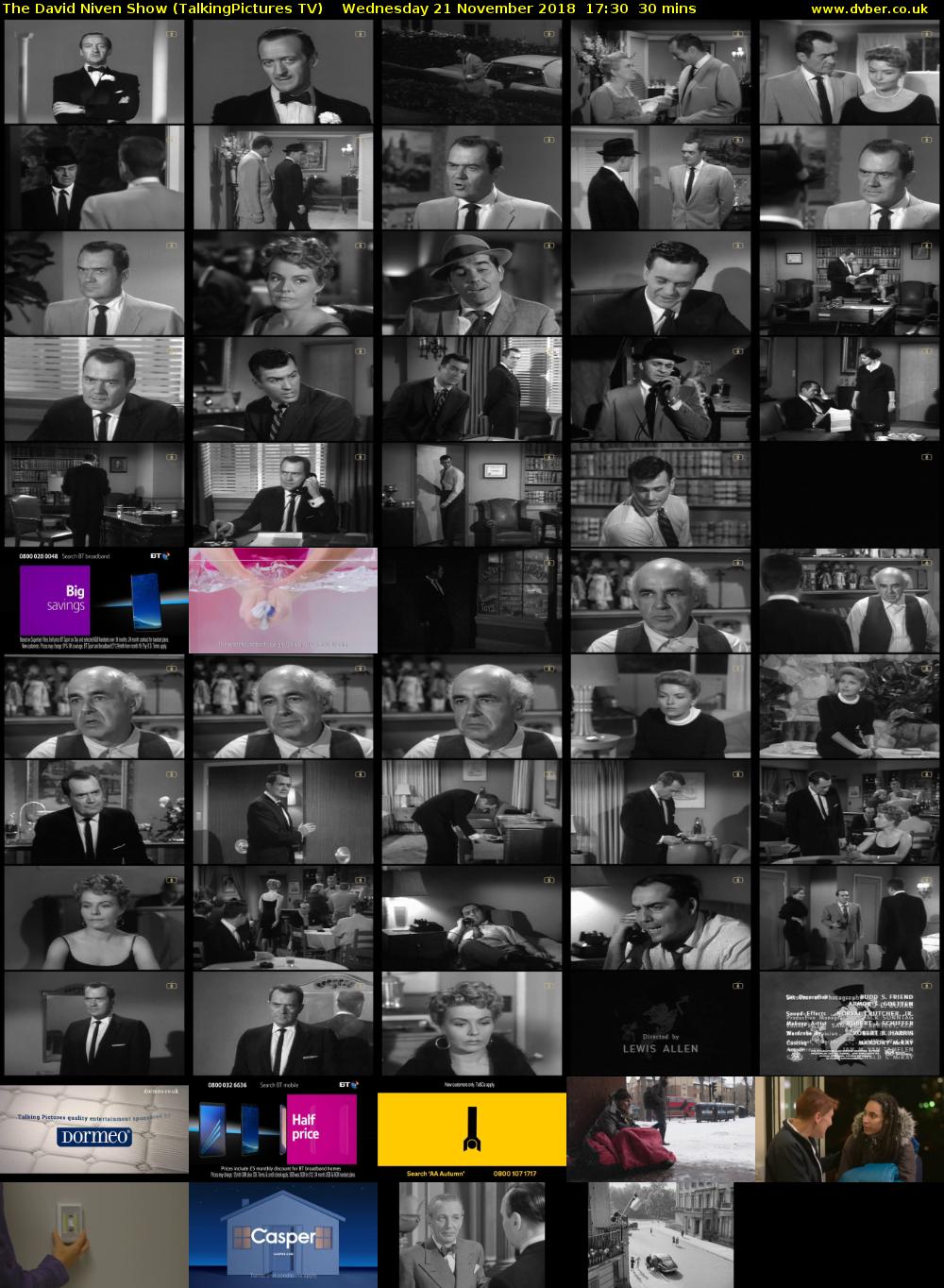 The David Niven Show (TalkingPictures TV) Wednesday 21 November 2018 17:30 - 18:00