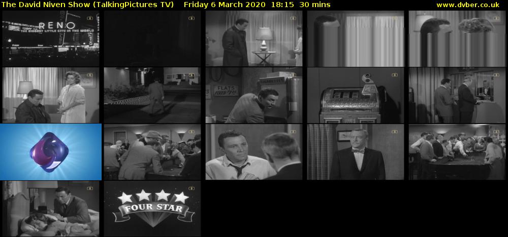 The David Niven Show (TalkingPictures TV) Friday 6 March 2020 18:15 - 18:45