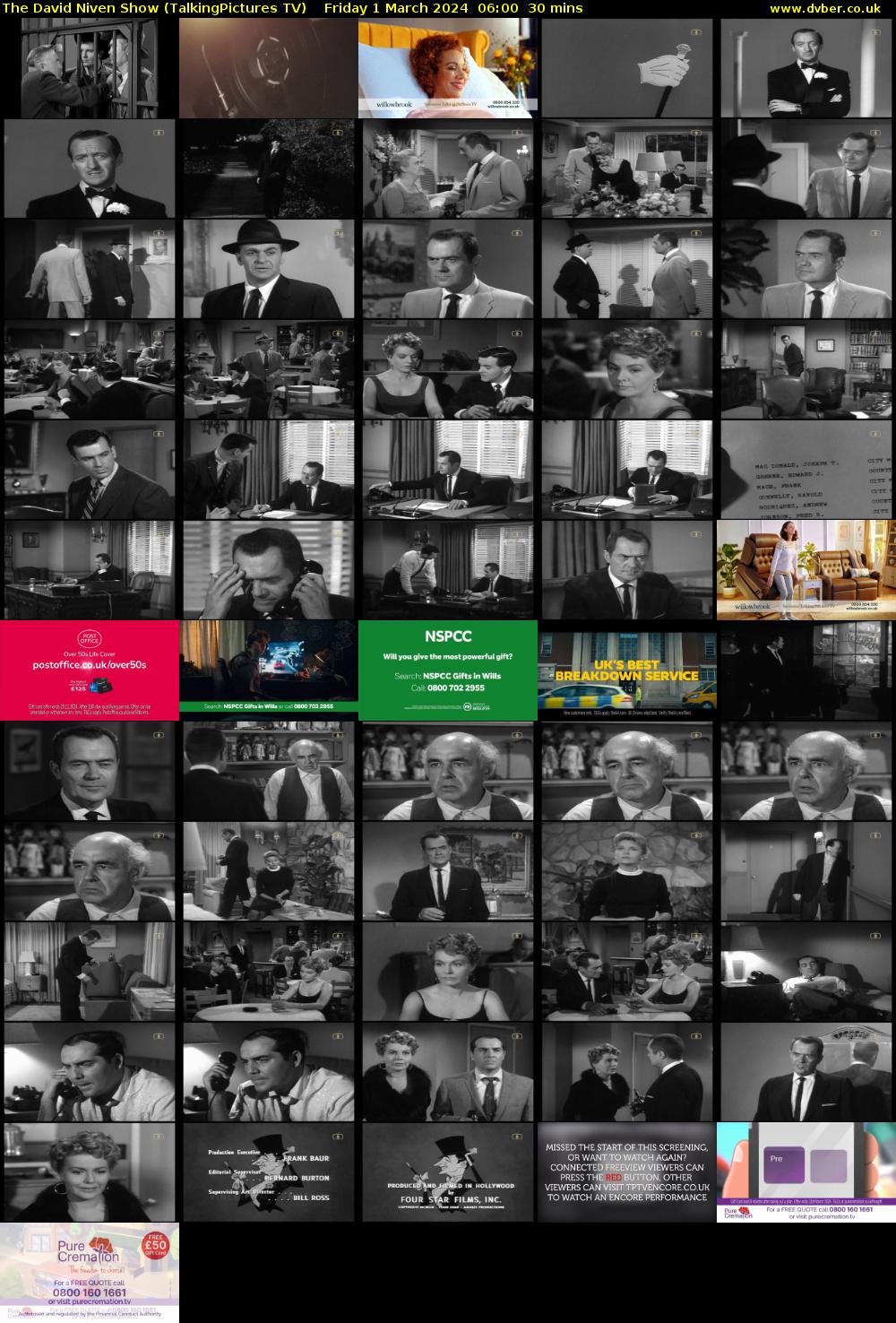 The David Niven Show (TalkingPictures TV) Friday 1 March 2024 06:00 - 06:30