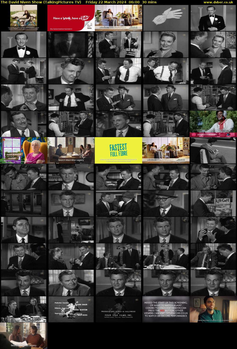 The David Niven Show (TalkingPictures TV) Friday 22 March 2024 06:00 - 06:30