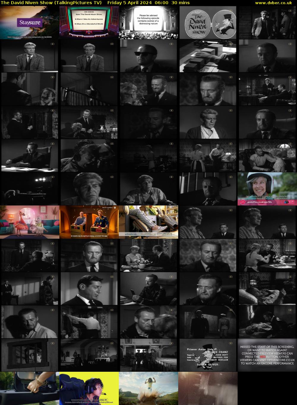 The David Niven Show (TalkingPictures TV) Friday 5 April 2024 06:00 - 06:30