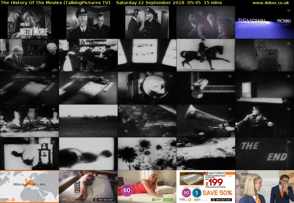 The History Of The Movies (TalkingPictures TV) Saturday 22 September 2018 05:45 - 06:00