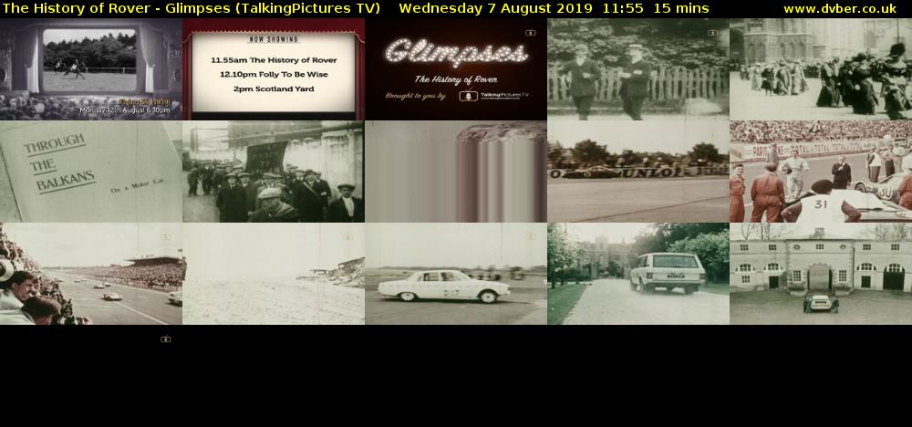 The History of Rover - Glimpses (TalkingPictures TV) Wednesday 7 August 2019 11:55 - 12:10