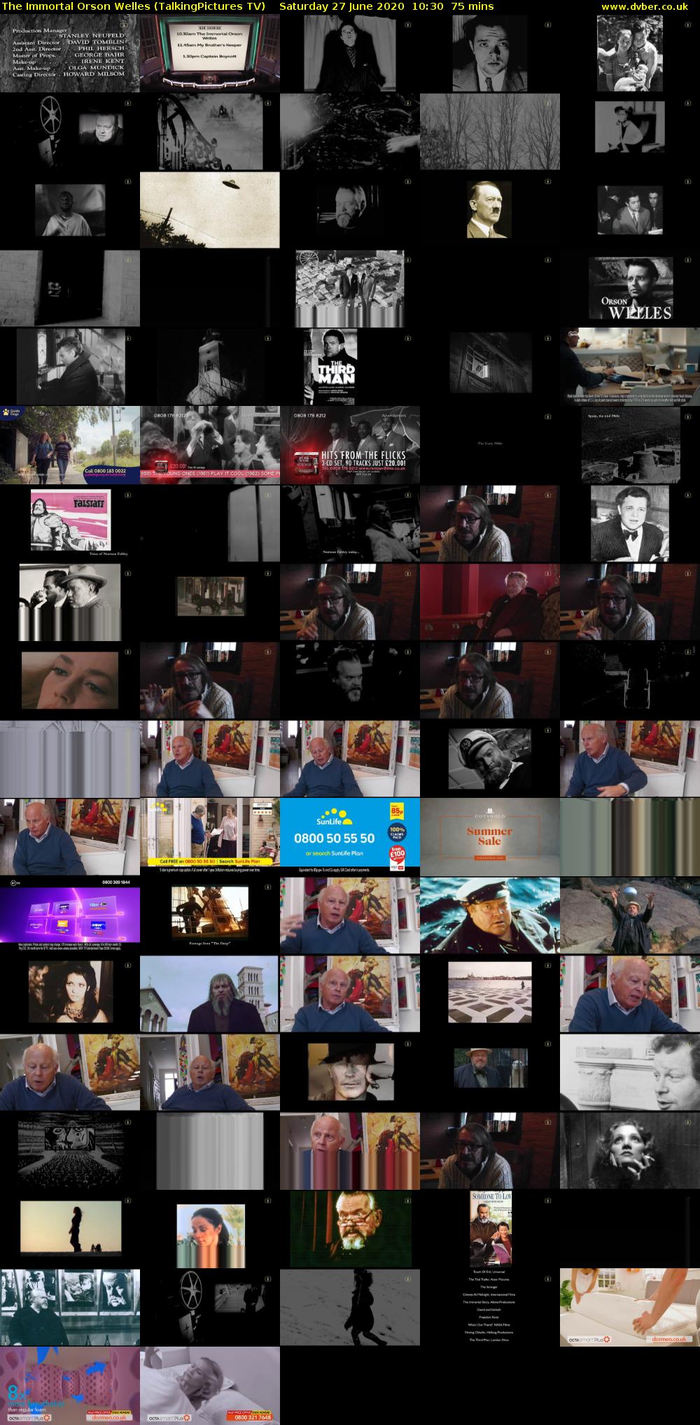 The Immortal Orson Welles (TalkingPictures TV) Saturday 27 June 2020 10:30 - 11:45