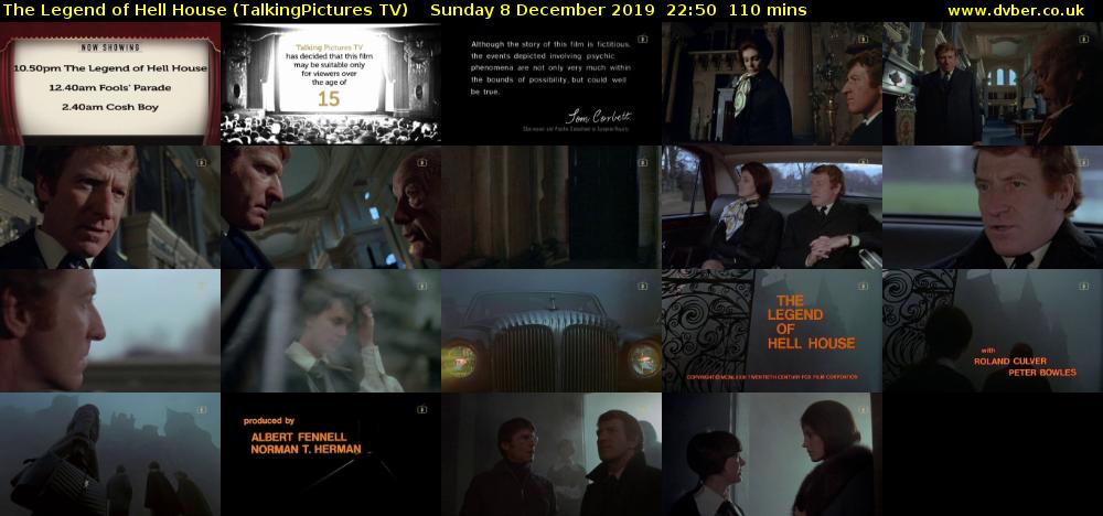 The Legend of Hell House (TalkingPictures TV) Sunday 8 December 2019 22:50 - 00:40