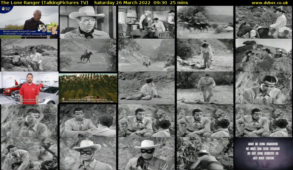 The Lone Ranger (TalkingPictures TV) Saturday 26 March 2022 09:30 - 09:55