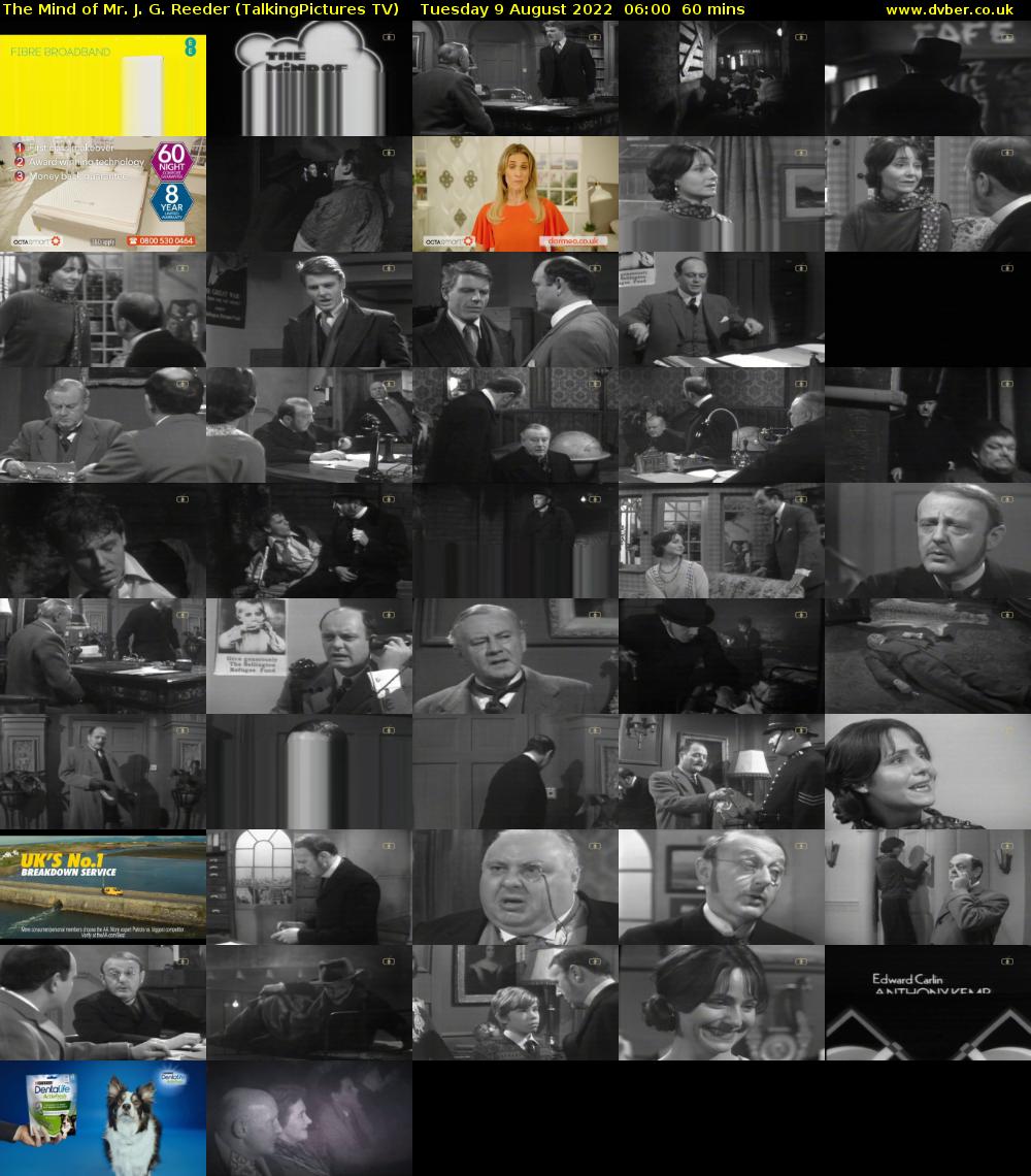 The Mind of Mr. J. G. Reeder (TalkingPictures TV) Tuesday 9 August 2022 06:00 - 07:00