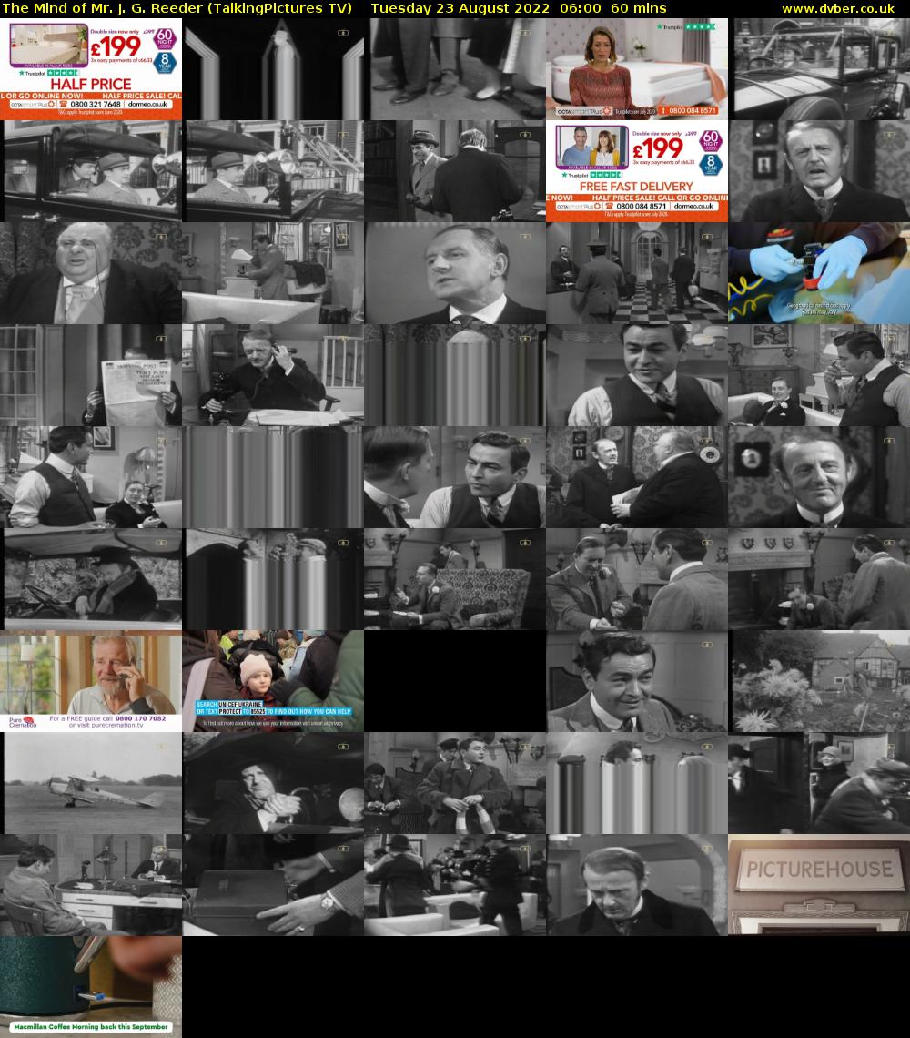 The Mind of Mr. J. G. Reeder (TalkingPictures TV) Tuesday 23 August 2022 06:00 - 07:00