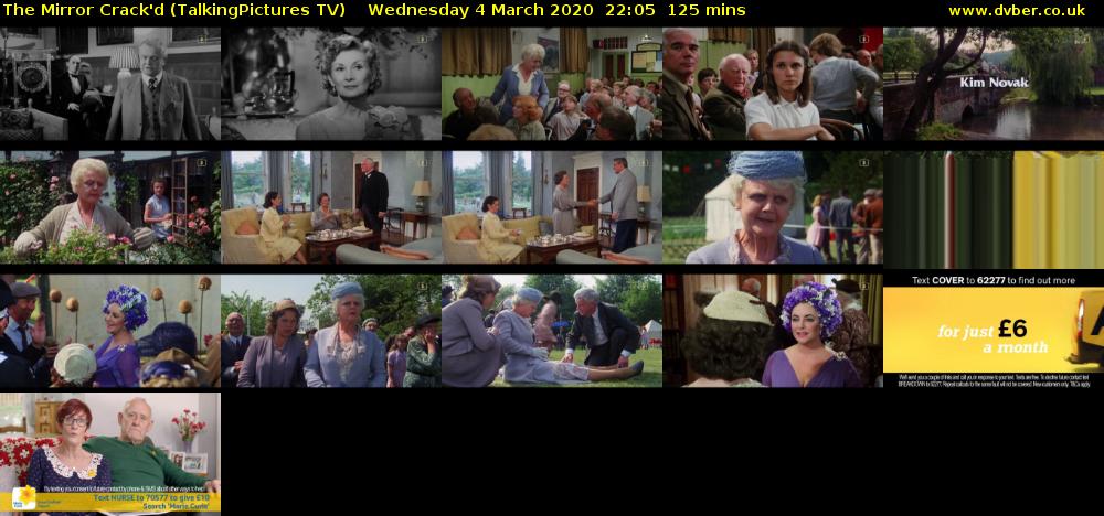 The Mirror Crack'd (TalkingPictures TV) Wednesday 4 March 2020 22:05 - 00:10