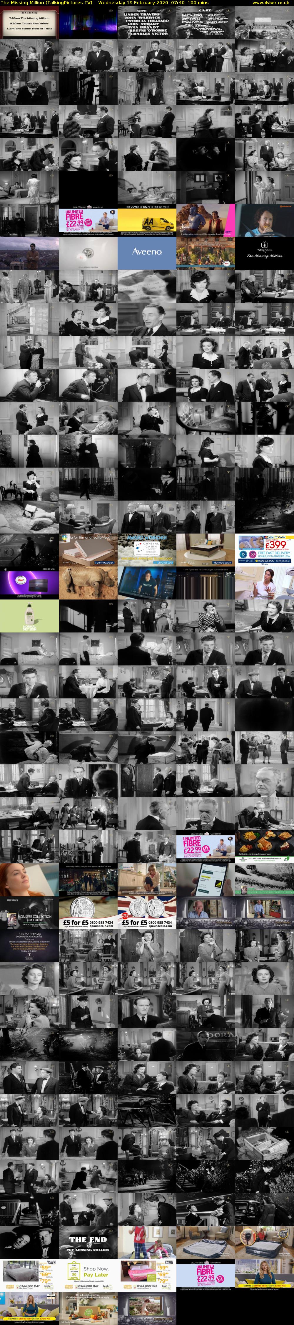 The Missing Million (TalkingPictures TV) Wednesday 19 February 2020 07:40 - 09:20